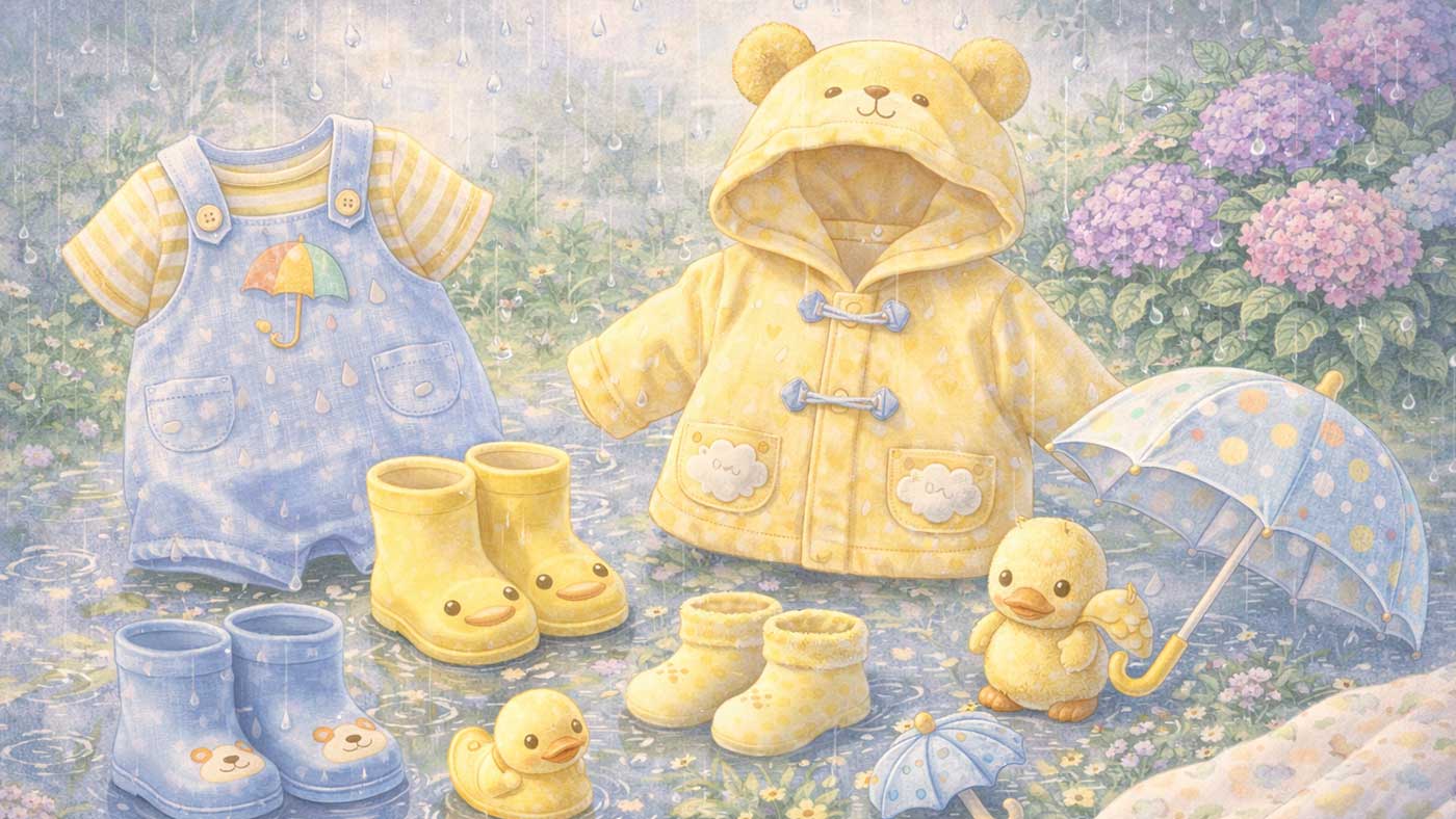 Baby bei Regen trocken und warm halten