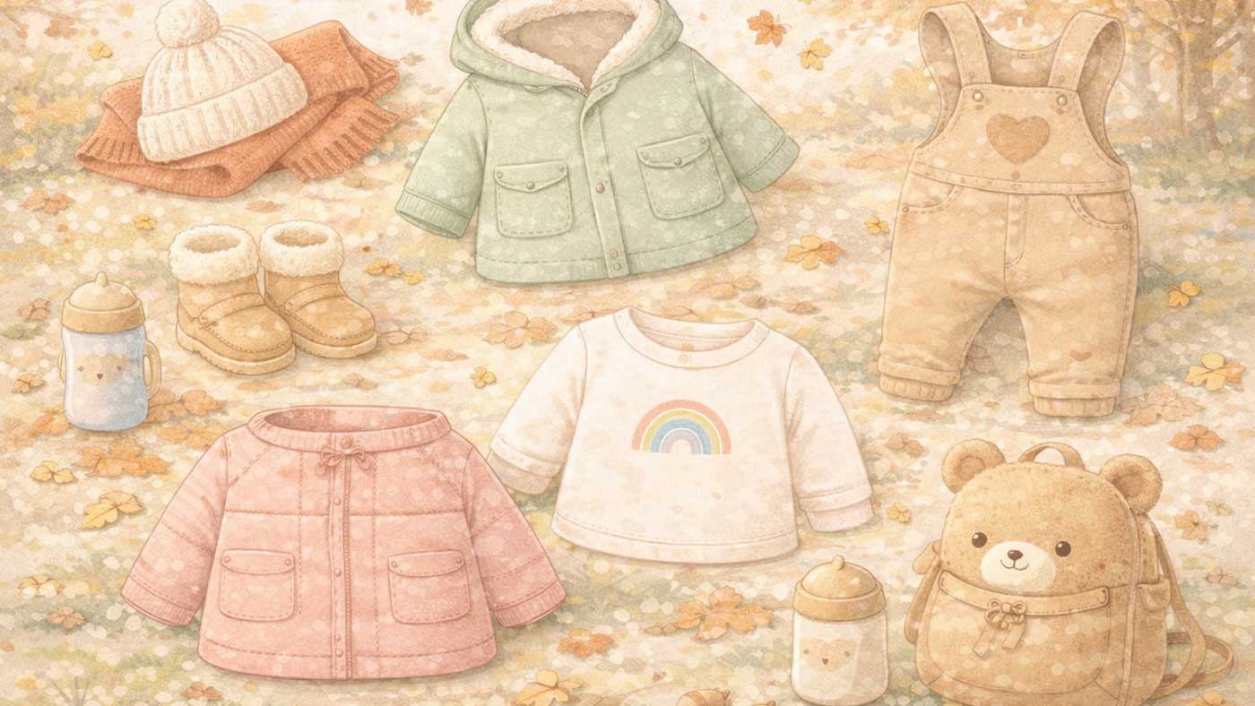 Babykleidung für Spaziergang und Park